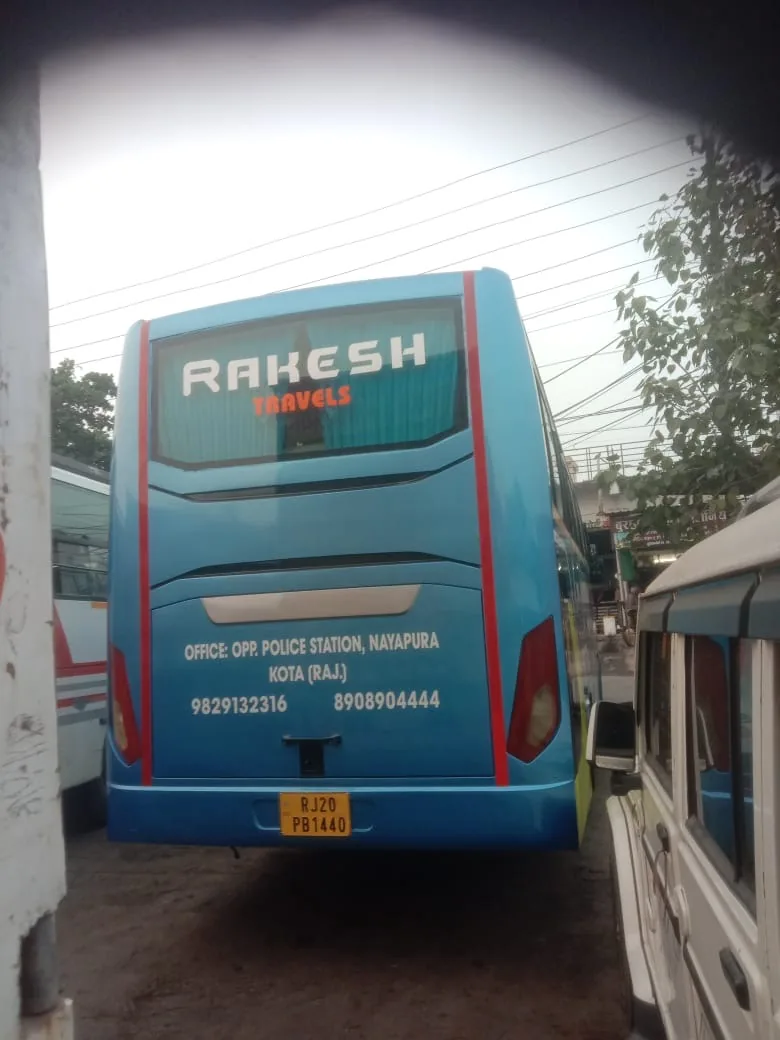 Rakesh Travels bus rear